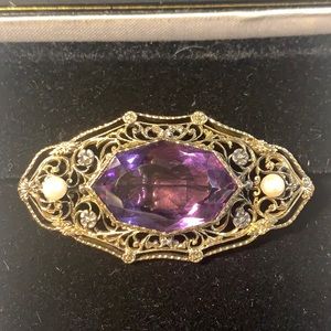 Antique 14k gold brooch